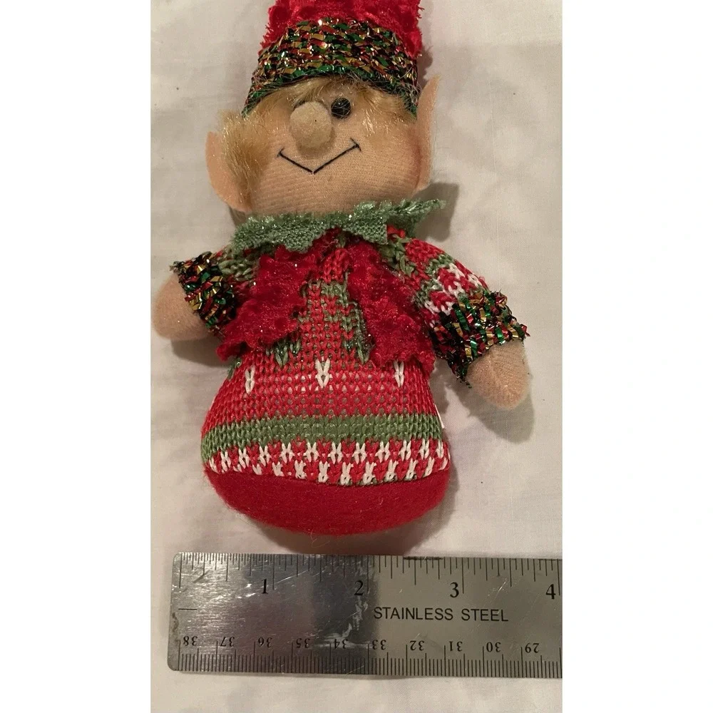 2 Elves Plush‎ Bean Bag Christmas Stuffed Dolls Weighted Bottoms Holiday 7.5